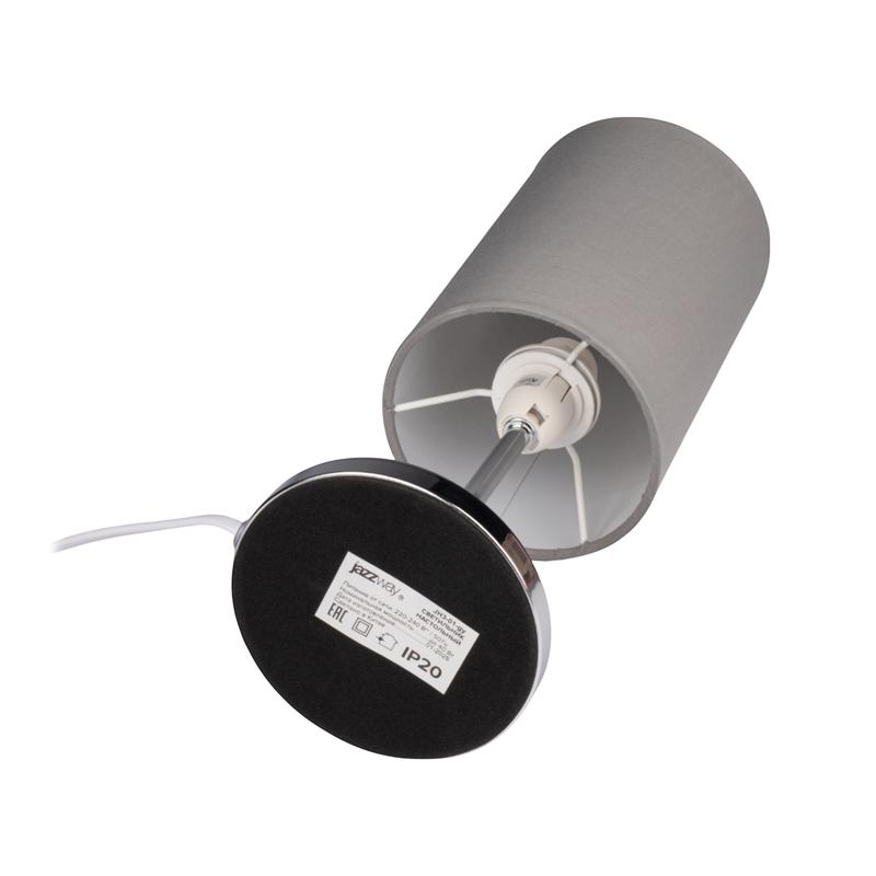 Светильник настольный JH3-01-gy E14 IP20 110х110х310мм метал.; ткань; PVC-пластик сер. JazzWay 5062368
