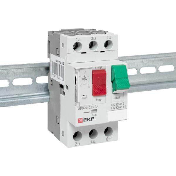 Выключатель автоматический для защиты двигателя АПД-32 0.25-0.4А EKF apd-me-0.4