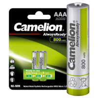 Аккумулятор AAA/HR03 1.2В 800мА.ч Ni-MH Always Ready NH-AAA800ARBP2 BL-2 металлик (блист.2шт) Camelion 7965