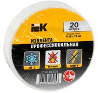 Изолента ПВХ 0.18х19мм бел. (рул.20м) IEK UIZ-20-10-K01