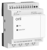 Модуль ЦПУ ПЛК 410 4 DI 4 UI (0-10 В/DI) 4 RO 12В-24В DC или 24В AC с Ethernet портом без экрана ONI PLC-410-CPU-08U04R-0AD-00