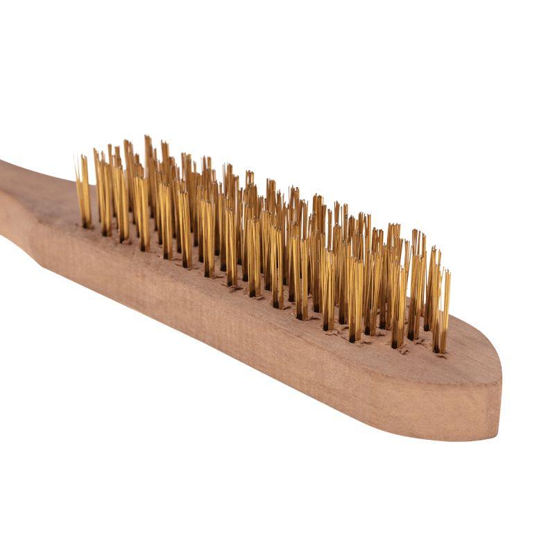 Щетка по металлу с деревянной ручкой 5 рядов 280мм Kranz KR-91-1258