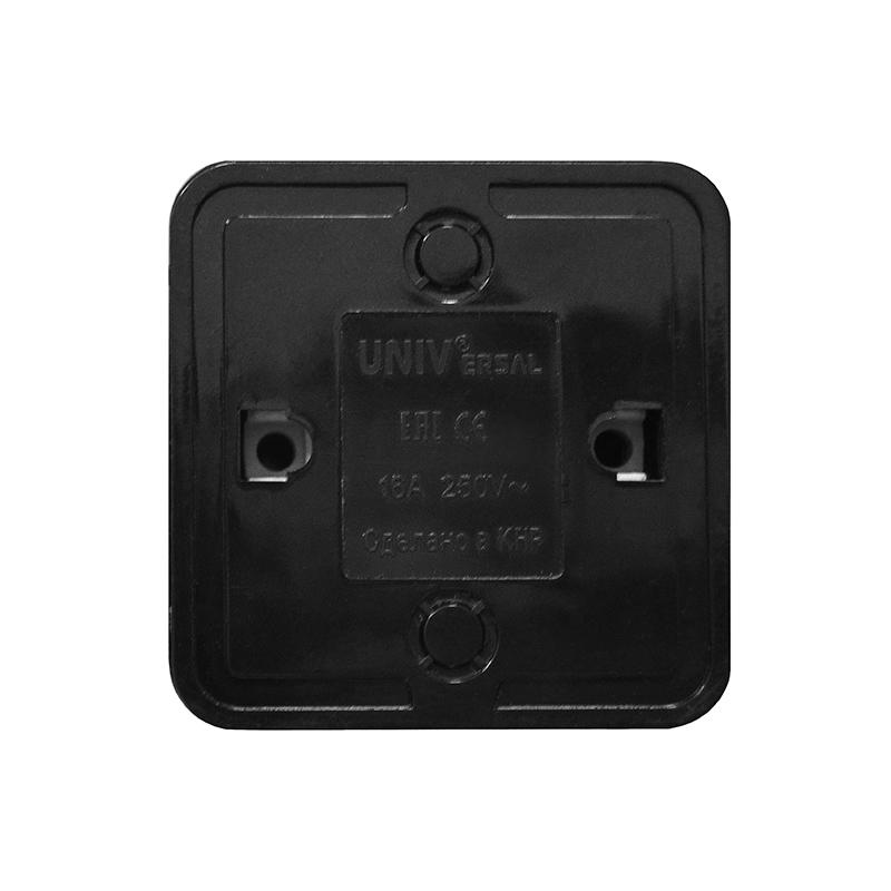 Розетка 1-м ОП Олимп 16А IP20 без заземл. черн. Universal 2224