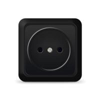 Розетка 1-м ОП Олимп 16А IP20 без заземл. черн. Universal 2224