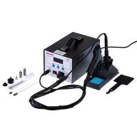 Станция паяльная (паяльник + демонт. паяльник) модель R048 цифровая 200-480град.C LED дисплей Rexant 12-0735