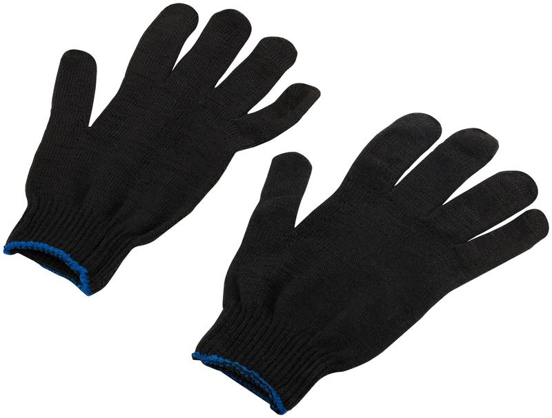 Перчатки вязаные упрочненные (5 нитей) х/б черн. 12496