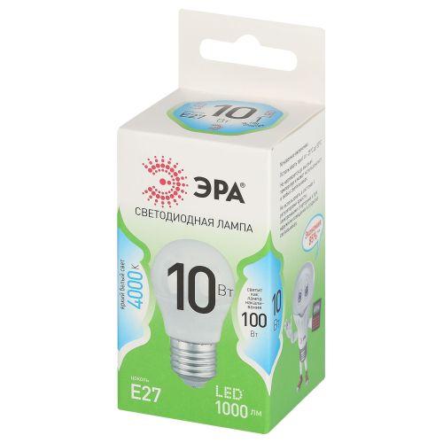Лампа светодиодная GREEN LINE P45-10W-840-E27 GL 10Вт шар 4000К яркий свет бел. E27 Эра Б0067040