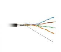 Кабель витая пара F/UTP кат.5e 4х2х24AWG solid PE OUTDOOR FUTP4-C5E-S24-OUT-PE-BK-500 черн. 500м (м) Hyperline 49110