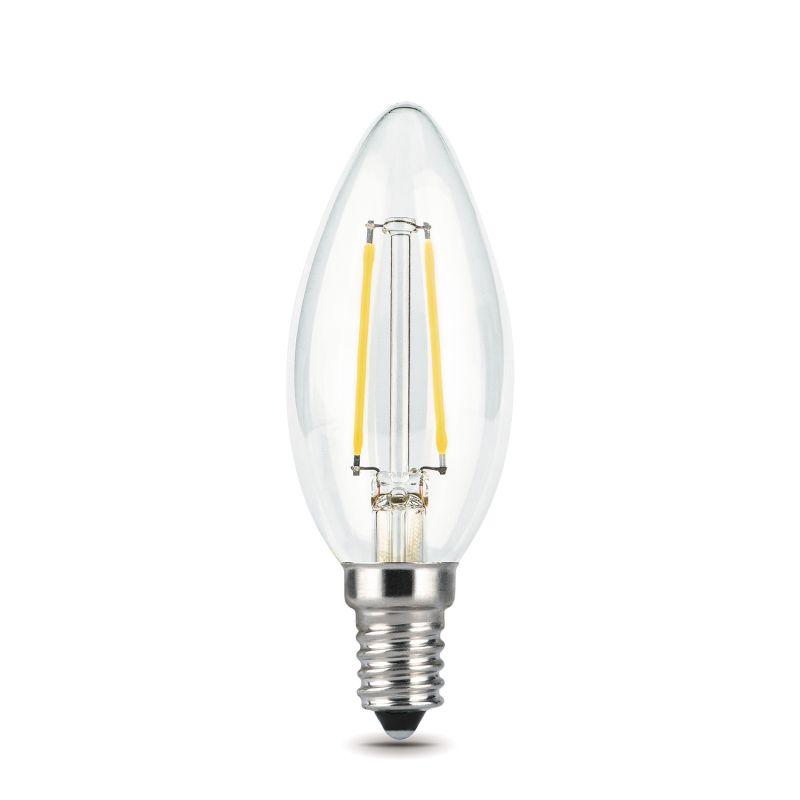 Лампа светодиодная филаментная Black Filament 5Вт свеча 2700К тепл. бел. E14 420лм GAUSS 103801105