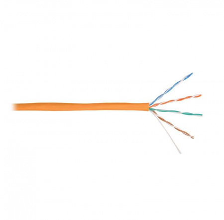 Кабель витая пара U/UTP кат.5E 4х2х24AWG solid LSZH нг(А)-HFLTx оранж. (уп.305м) NIKOLAN NKL 4100C-OR