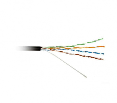 Кабель витая пара U/UTP кат.5e 4х2х24AWG solid PE OUTDOOR UUTP4-C5E-S24-OUT-PE-BK-500 черн. 500м (м) Hyperline 49118