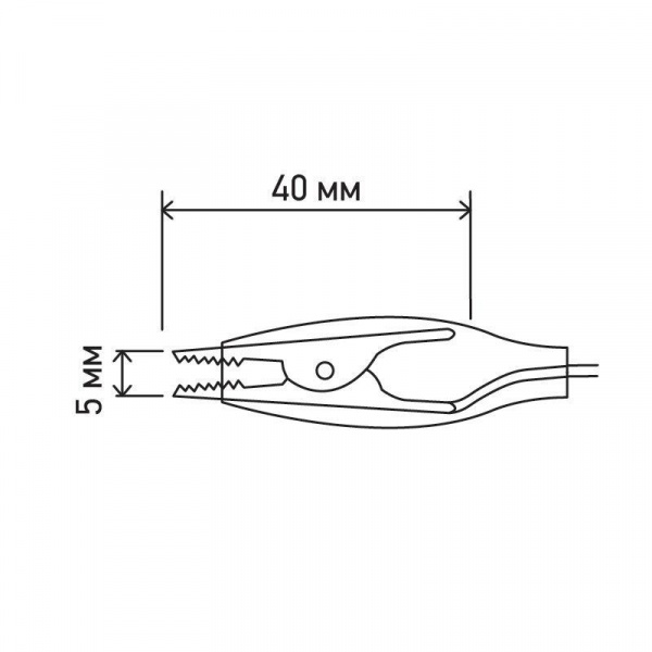Зажим "крокодил" 5А 40мм с проводом 10 пар Rexant 16-0036