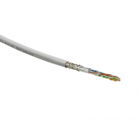 Кабель витая пара F/UTP кат.5e 4х2х24AWG solid PVC FUTP4-C5E-S24-IN-PVC-GY-305 сер. 305м (м) Hyperline 42052