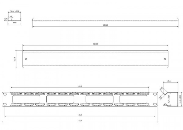 Организатор CM-1U-ML-COV кабельный с метал. кольцами и крышкой 19дюйм 1U Hyperline 16489